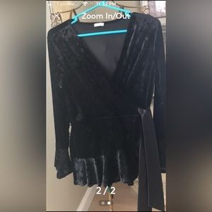 Spense Wrap Velvet Top